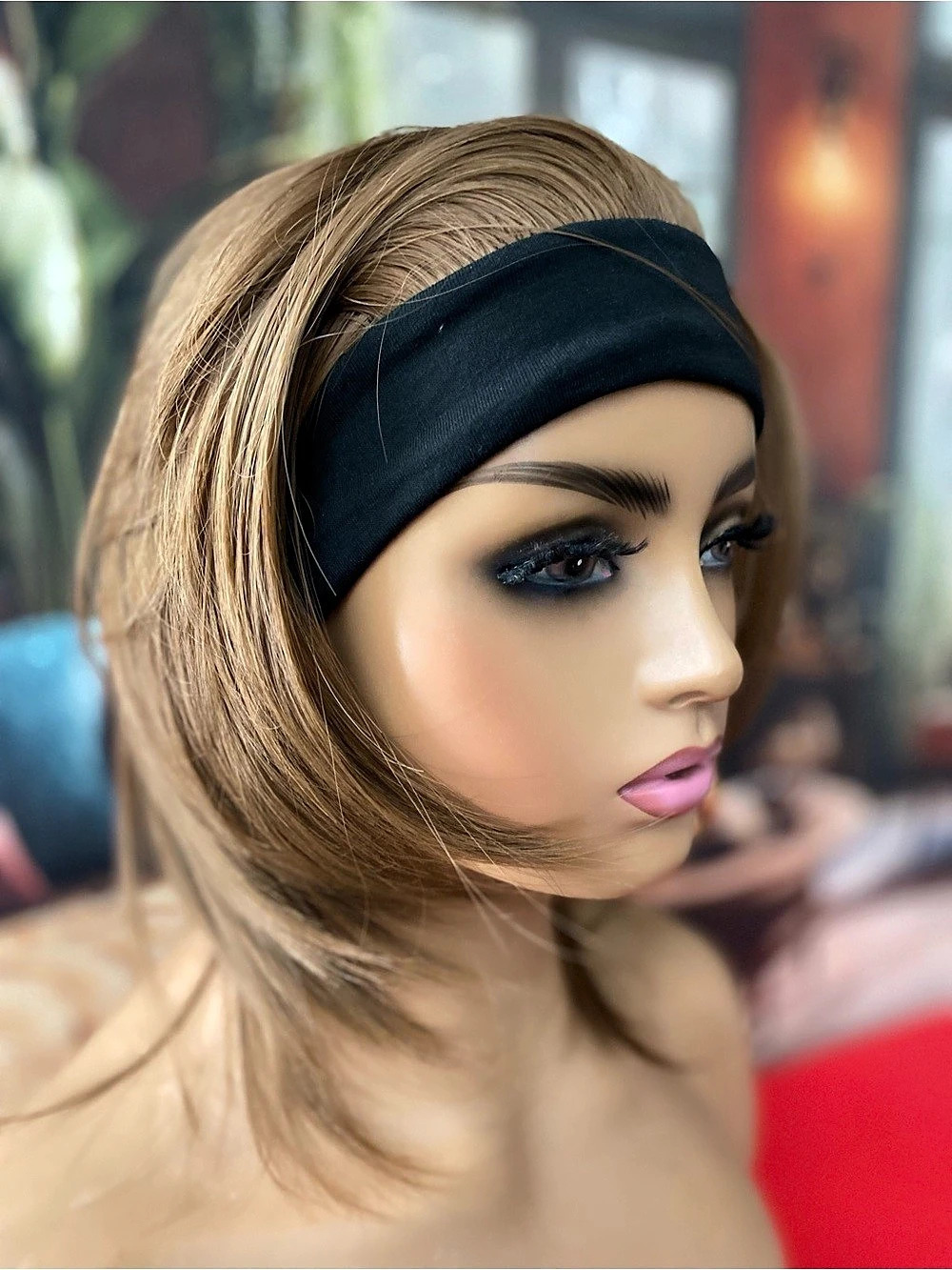 CLEARANCE ultralight weight warm Brown headband Wig